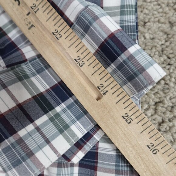 Mizzen + Main Shirt Medium Blue Plaid Trim Fit Performance Leeward USA Made - Picture 8 of 8